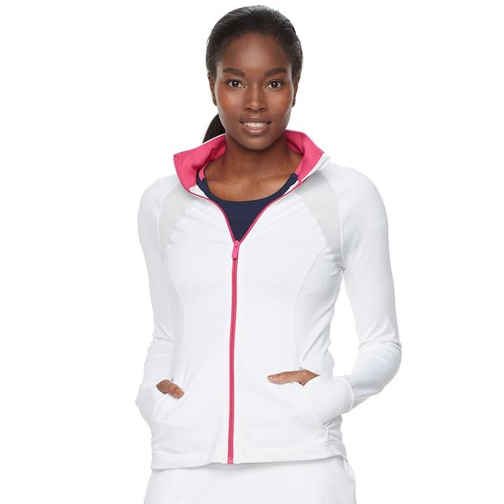Women's Fila Sport&reg; Contrast Zipper Thumb Hole Jacket, Size: Medium, White