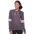 Juniors' So&reg; Striped Sleeve Hoodie, Teens, Size: Large, Drk Purple