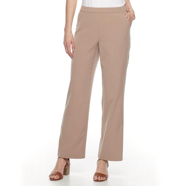 Women's Dana Buchman Bi-stretch Pull On Pants, Size: 8 Short, Lt Beige