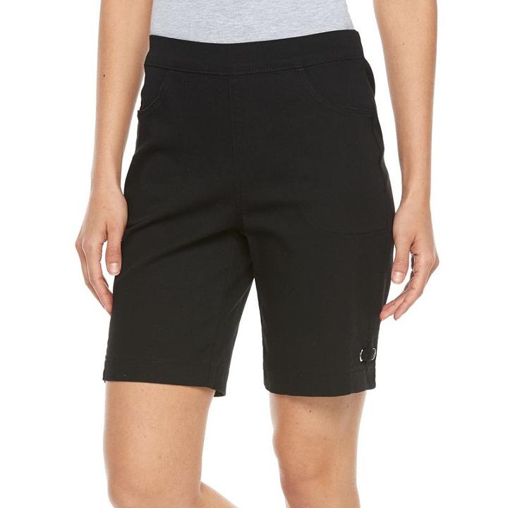 Petite Croft & Barrow&reg; Pull-on Shorts, Women's, Size: 14 Petite, Black