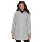 Juniors' Iz Byer Long Bomber Jacket, Teens, Size: Large, Light Grey