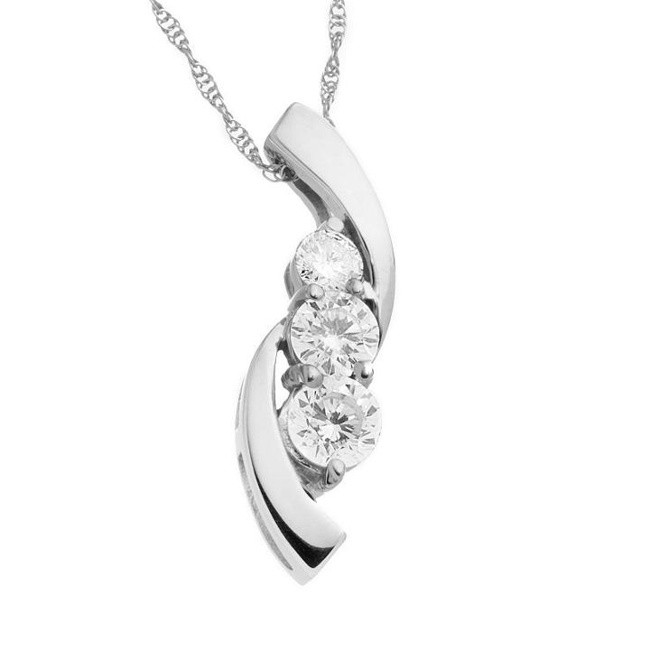 14k White Gold 1/2 Carat T.w. Igi Certified Diamond Pendant, Women's