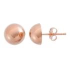 14k Gold Dome Stud Earrings, Women's, Pink