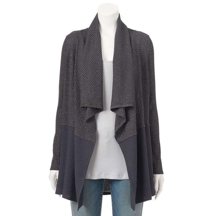 Women's Juicy Couture Textured Metallic Cardigan, Size: Small, Grey (charcoal)