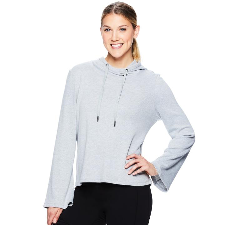 Women's Gaiam Shiva Yoga Crop Hoodie, Size: Xs, White