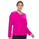 Plus Size Tek Gear&reg; Microfleece V-neck Top, Women's, Size: 3xl, Dark Pink