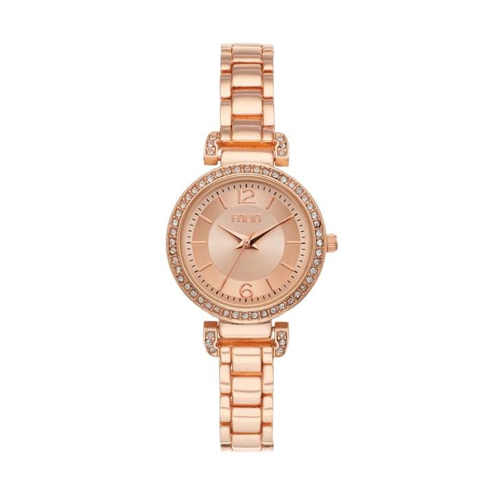 Folio Women's Crystal Glitz Watch, Size: Small, Pink