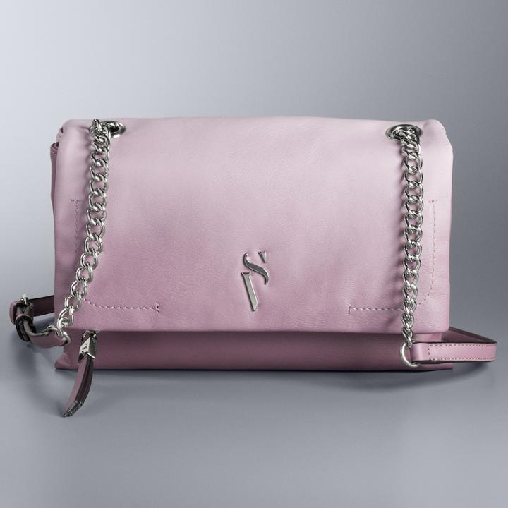 Simply Vera Vera Wang Garrison Double Entry Flap Crossbody Bag, Women's, Lt Purple