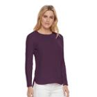 Women's Sonoma Goods For Life&trade; Pointelle Crewneck Sweater, Size: Medium, Drk Purple