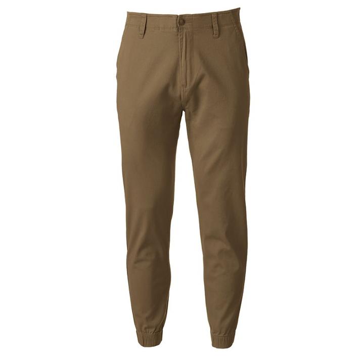 Men's Plugg Comfort Waist Stretch Jogger Pants, Size: 30, Med Brown