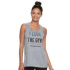 Juniors' So&reg; Open Back Graphic Tank, Teens, Size: Large, White