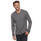 Men's Sonoma Goods For Life&trade; Double-knit Henley Tee, Size: Large, Black
