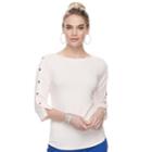 Women's Apt. 9&reg; Button Accent Top, Size: Xxl, Light Pink