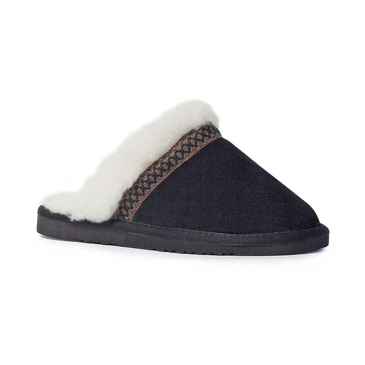 Muk Luks Dawn Women's Suede Scuff Slippers, Size: 10, Black