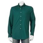 Big & Tall Sonoma Goods For Life&trade; Slim-fit Plaid Poplin Stretch Button-down Shirt, Men's, Size: Xxl Tall, Green