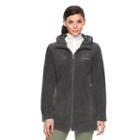 Women's Columbia Three Lakes Hooded Long Fleece Jacket, Size: Large, Med Grey