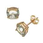 18k Gold Over Silver Green Quartz Stud Earrings, Women's, Lt Green