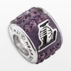 Logoart Los Angeles Lakers Sterling Silver Crystal Logo Bead - Made With Swarovski Crystals, Women's, Purple