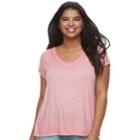 Juniors' Plus Size So&reg; Crossback Tee, Teens, Size: 1xl, Med Pink