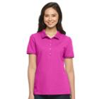 Women's Croft & Barrow&reg; Classic Solid Polo, Size: Large, Med Pink