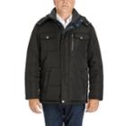 Big & Tall Men's London Fog Towne Quilted Hooded Parka, Size: 2xb, Black