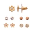 Lc Lauren Conrad Simulated Crystal Flower Stud Earring Set, Women's, Multicolor