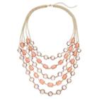 Loli Bijoux Breast Cancer Awareness Pink Layered Necklace, Women's, Multicolor