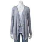 Women's Dana Buchman Open-front Cardigan, Size: Large, Med Grey