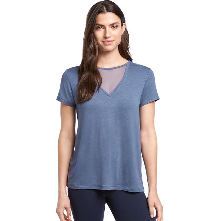 Women's Danskin Mesh Inset Active Tee, Size: Small, Med Blue