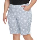 Plus Size Briggs Super Stretch Bermuda Shorts, Women's, Size: 16 W, Blue (navy)