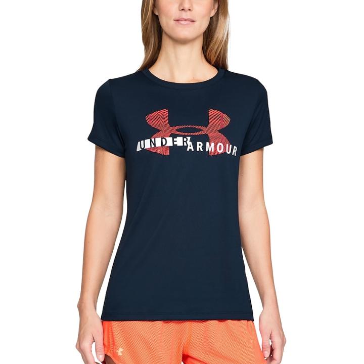 Women's Under Armour Tech Short Sleeve Graphic Tee, Size: Medium, Dark Blue