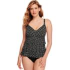 Women's Croft & Barrow&reg; Hip Minimizer Tiered One-piece D-cup One-piece Swimsuit, Size: 12, Oxford