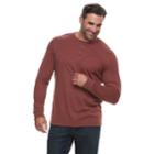 Big & Tall Croft & Barrow&reg; Classic-fit Easy-care Henley, Men's, Size: L Tall, Dark Red
