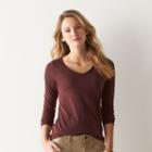 Women's Sonoma Goods For Life&trade; Essential Slubbed V-neck Tee, Size: Large, Red