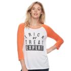 Juniors' Awake Treat Or Treat Expert Graphic Tee, Teens, Size: Large, White Oth