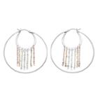 Jennifer Lopez Tri Tone Fringe Nickel Free Double Hoop Earrings, Women's, Multicolor