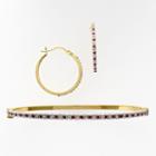 18k Gold Over Silver Ruby And Diamond Accent Bracelet And Earring Set, Women's
