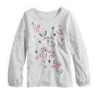 Girls 4-12 Sonoma Goods For Life&reg; Shirred Glittery Graphic Tee, Size: 6x, White