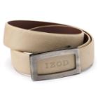 Men's Izod Cutout Logo Plaque Golf Belt, Size: 42, Beig/green (beig/khaki)