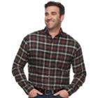 Big & Tall Croft & Barrow&reg; Regular-fit Flannel Woven Button-down Shirt, Men's, Size: M Tall, Black
