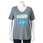 Plus Size Tek Gear&reg; Easy Graphic V-neck Workout Tee, Women's, Size: 3xl, Black