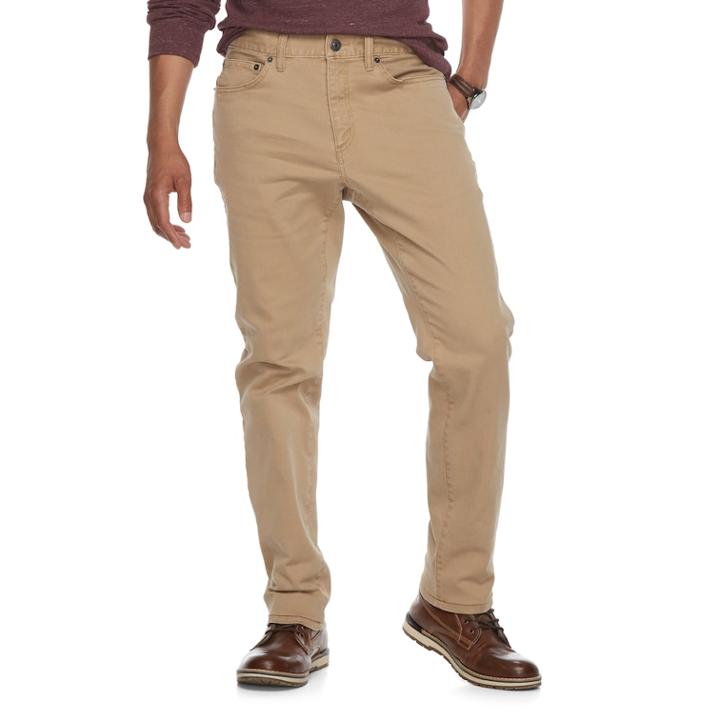 Men's Sonoma Goods For Life&reg; Regular-fit Stretch Jeans, Size: 36x34, Beig/green (beig/khaki)