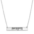 New England Patriots Sterling Silver Bar Link Necklace, Women's, Size: 18, Grey