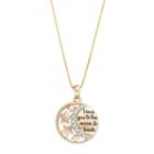 Charmed By Diamonds 1/10 Carat T.w. Diamond I Love You To The Moon & Back Pendant, Women's, Size: 18, White