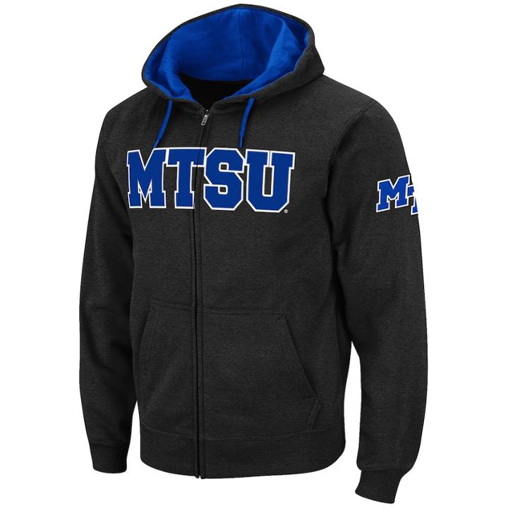 Men's Middle Tennessee Blue Raiders Full-zip Fleece Hoodie, Size: Xxl, Silver
