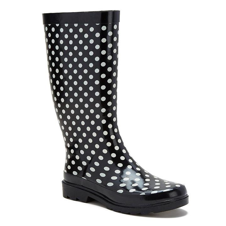 Sugar Raffle Women's Waterproof Rain Boots, Girl's, Size: 8, Black