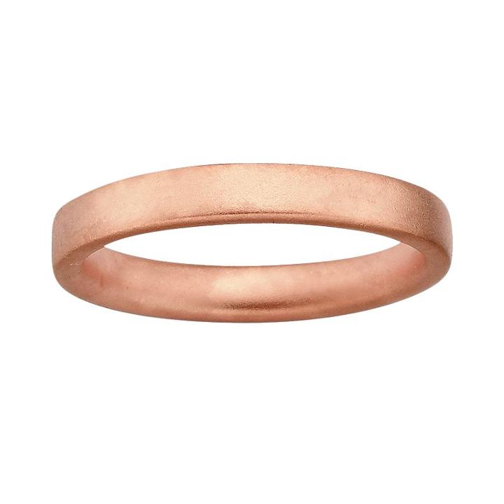 Stacks And Stones 18k Rose Gold Over Silver Satin Finish Stack Ring, Women's, Size: 10, Pink