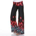 Women's White Mark Print Palazzo Pants, Size: Xl, Red
