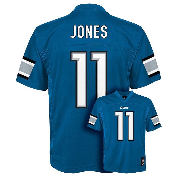 Boys 8-20 Detroit Lions Marvin Jones Nfl Replica Jersey, Boy's, Size: M(10-12), Blue
