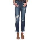 Juniors' Mudd&reg; Distressed Fray Hem Ankle Skinny Jeans, Teens, Size: 0, Blue Other